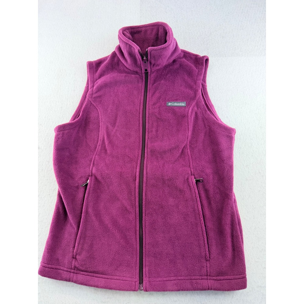 Columbia Womens Magenta Purple Full Zip Fleece Vest WL1023 Size M
